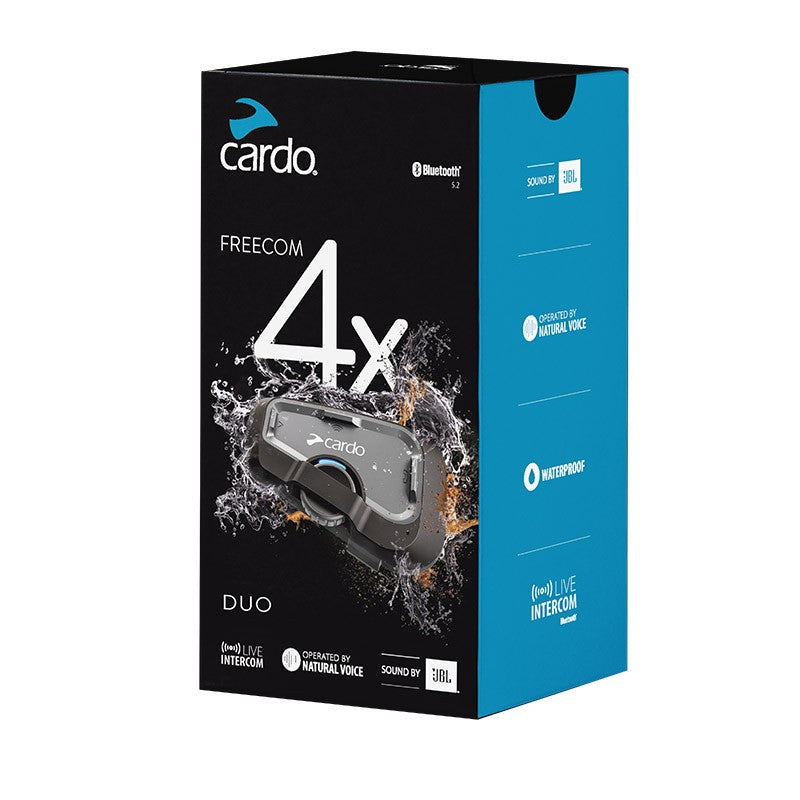 FRC4X103 CARDO SCALA RIDER FREECOM 4X DUO INTERCOM CONFERENCE WITH 3 MOTORCYCLISTS 1,2 KM DOUBLE