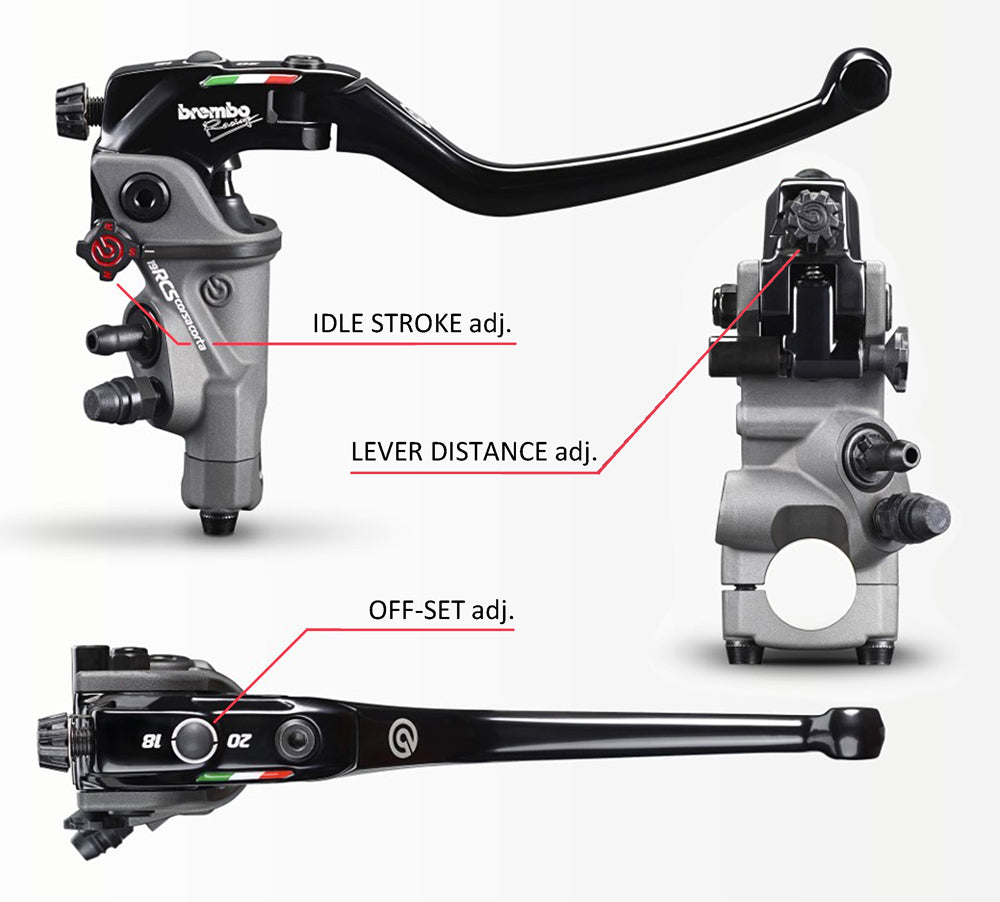 BREMBO RACING RADIAL BRAKE MASTER CYLINDER 19RCS CORSACORTA ADJUSTABLE WITH VARIABLE DISTANCE RCS19