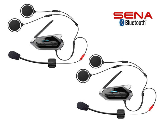 DOUBLE BLUETOOTH SENA 50R INTERCOM + 5 VOICE COMMANDS 8 LANG + MESH 2.0